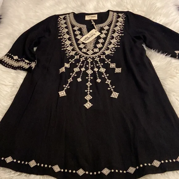 Savanna Jane Linen Black Dress size L brand new length 36” bust 38/40” - Picture 8 of 12